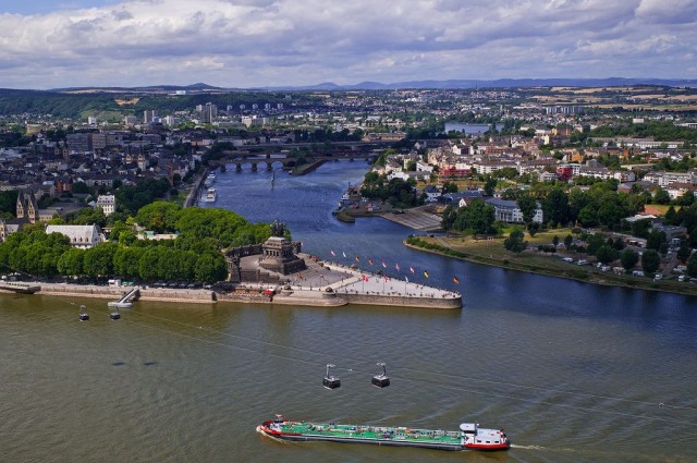Вид, открывающийся с крепости Эренбрайтштайн (Festung Ehrenbreitstein)