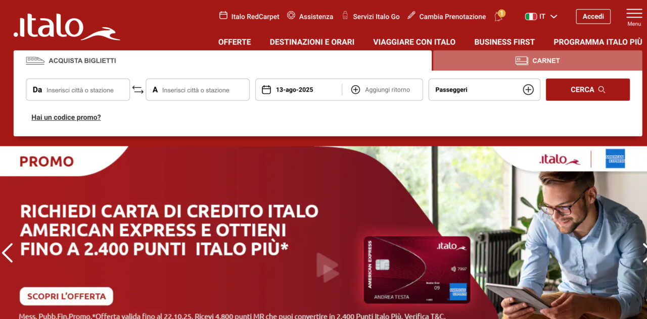 Сайт Italo